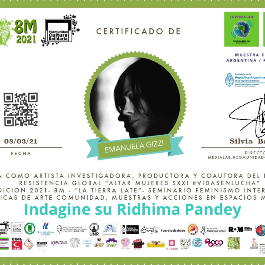 certificato-con-codice-qr-su-indagine-su-ridhima-pandey-pubblicato-da-emanuela-gizzi-2021-altar-mujeres-edizione-la-tierra-late