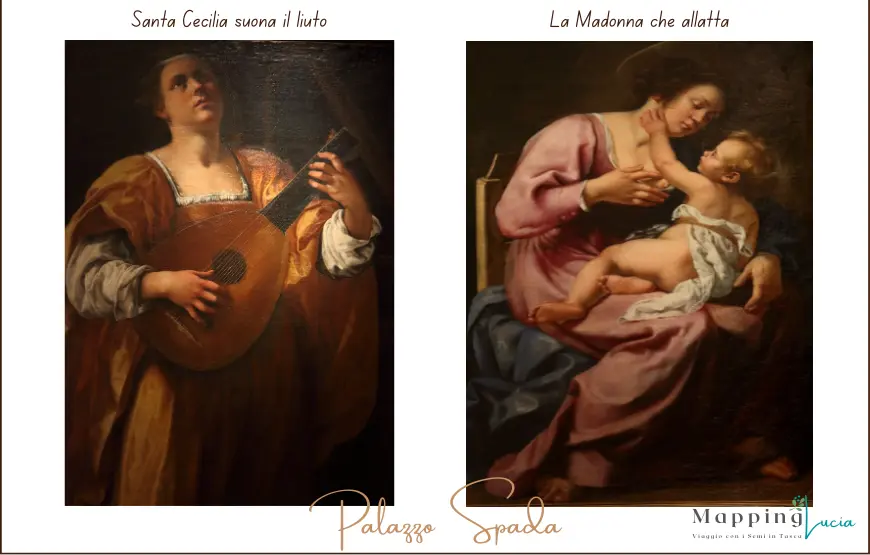 due-dipinti-di-artemisia-gentileschi-santa-cecilia-suona-il-liuto-e-la-madonna-che-allatta-galleria-spada-roma