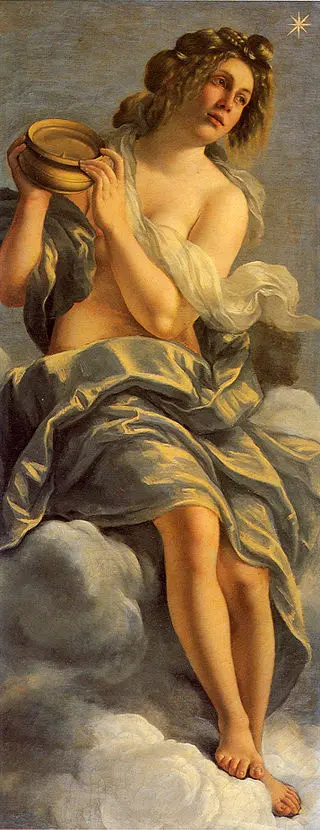 dipinto-do-artemisia-gentileschi-l-inclinazione-raffigurante-un-giovane-nudo-coperto-da-un-drappo-che-siede-sulle-nuvole